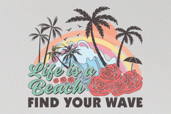 Beach Vintage Summer Sublimation T-Shirt Graphics
