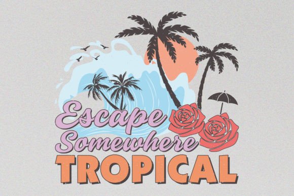 Escape Retro Summer Graphics for T-Shirt Designs