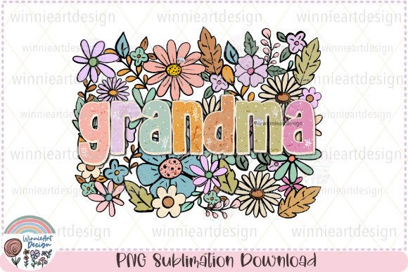 Grandma Boho Flower Retro Sublimation Graphics