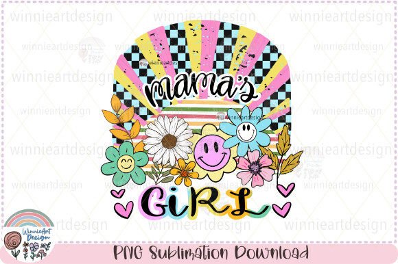 Mama s Girl Retro Groovy Daisy Flower Graphics