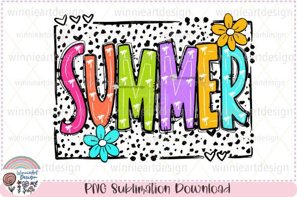 Summer Vibes Colorful Dalmatian Letter Graphics